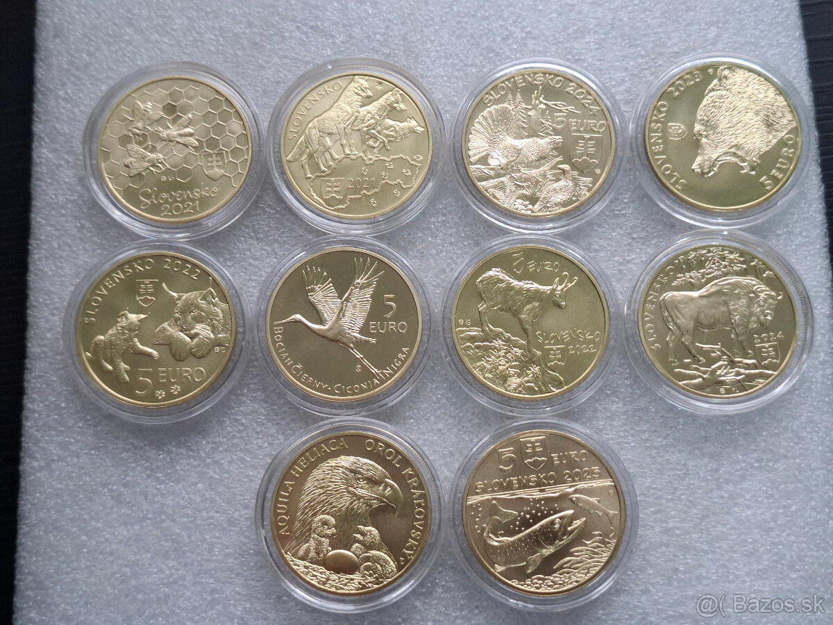 Zberatelske mince - 5 Euro Slovenska fauna - 10ks