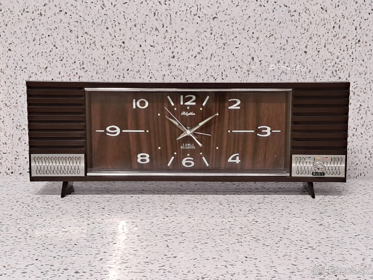 Vzácne Starožitné naťahovanie hodiny s volbami hudby Rhythm