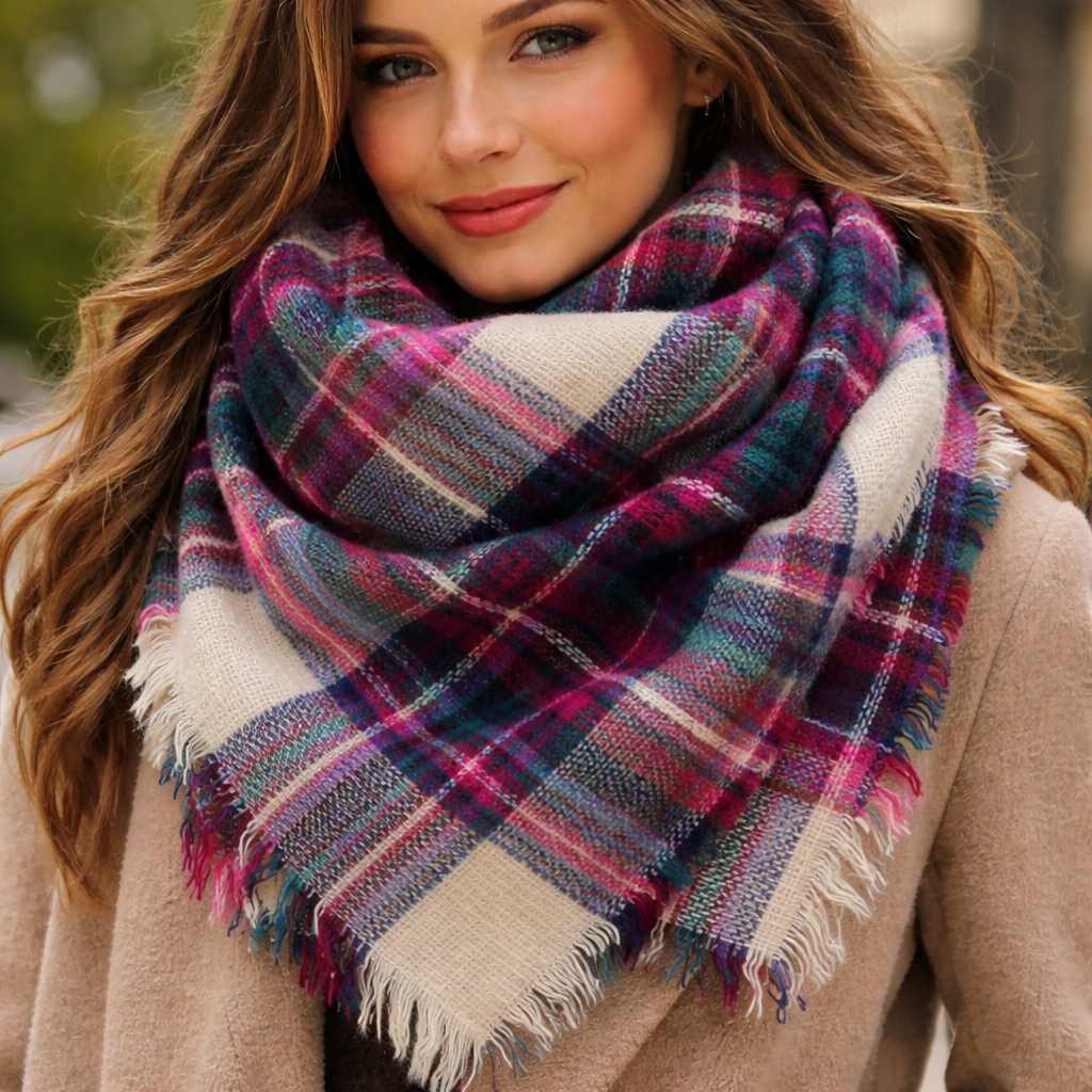 Teplý štvorcový šál XXL