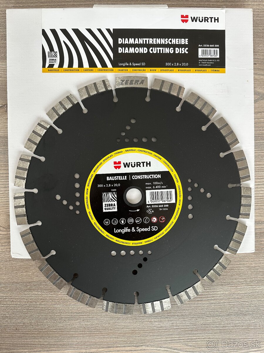 Würth ZEBRA diamantový rezný kotúč 300mm