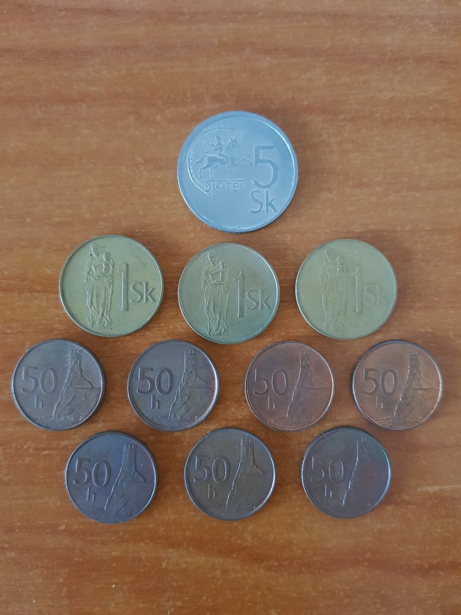 Predám slovenské mince v celkovej hodnote 11,50 Sk