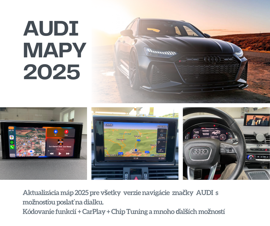 Aktualizácia navigácie AUDI Mapy 2025 Carplay / Kodovanie
