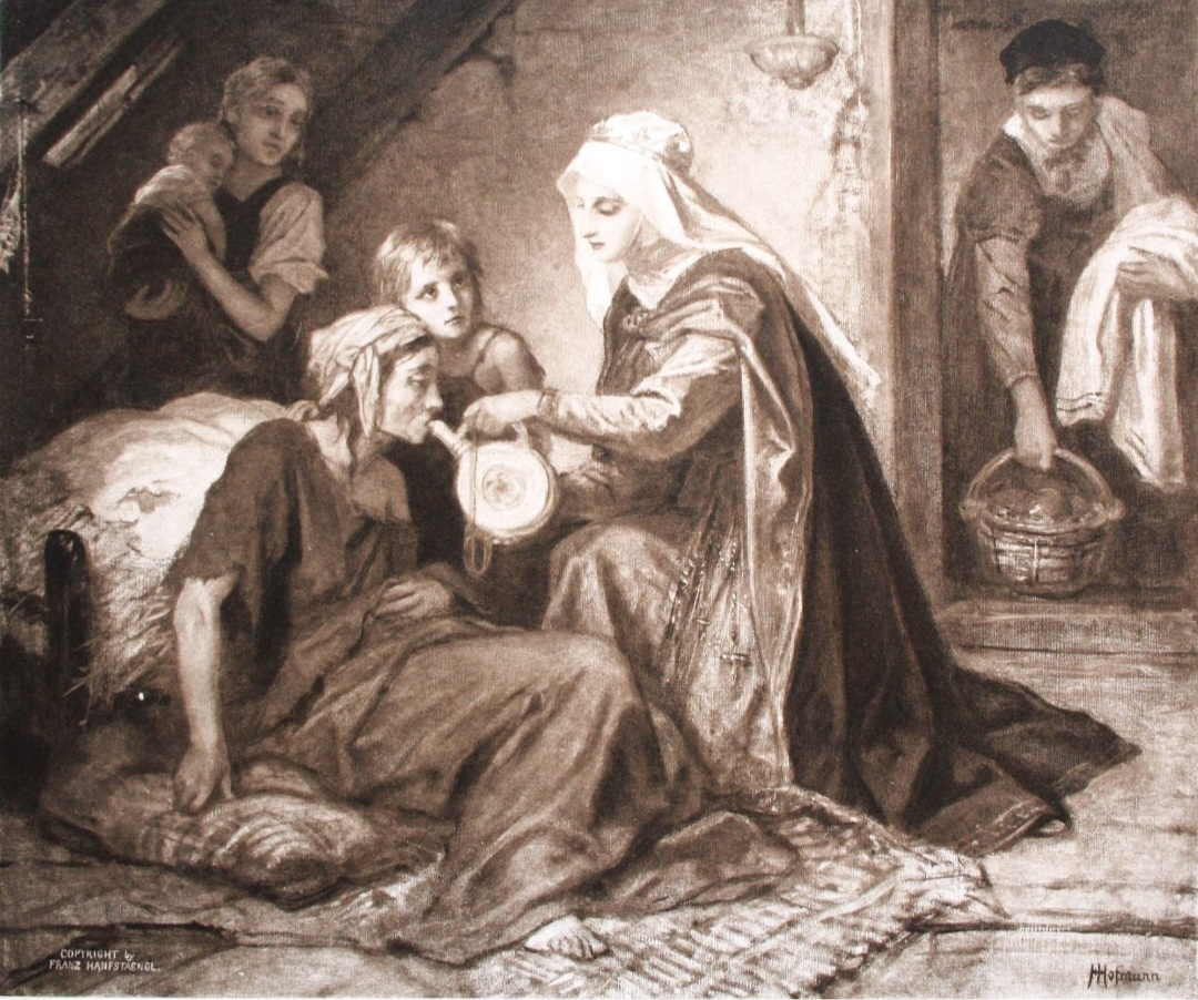 Franz Hanfstaengl: Napojím vás, litografia, 19. st.
