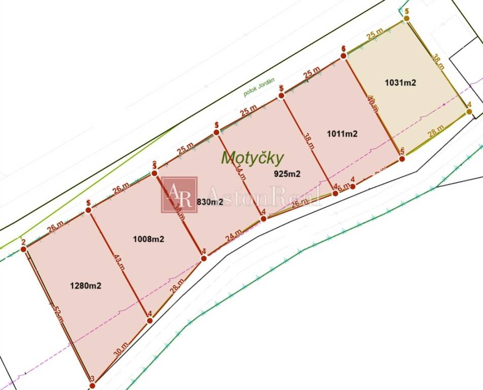 Stavebný pozemok od 830 m2-1280 m2 MOTYČKY-20km od BB/5km od