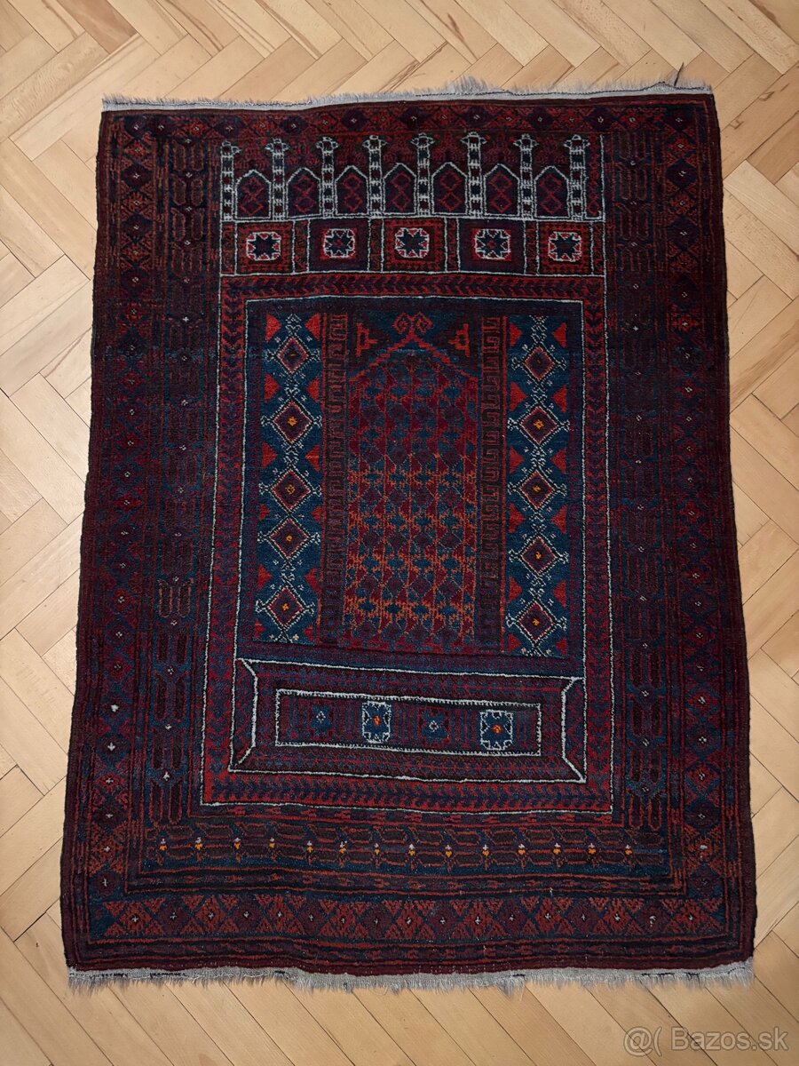Starožitný ručne viazaný koberec Balutch, 150x107cm