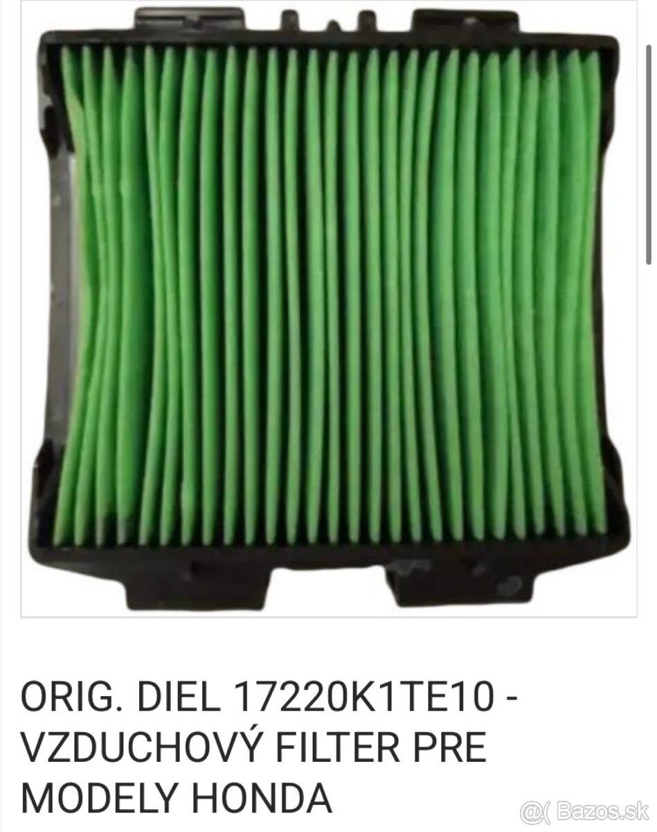 ORIG. DIEL 17220K1TE10 - VZDUCHOVÝ FILTER PRE MODELY HONDA