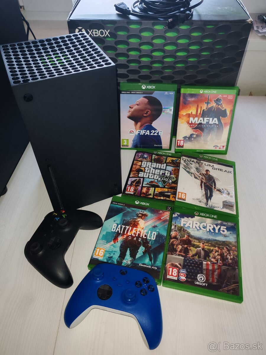 Xbox series X, 2x ovládač, 6x Hra