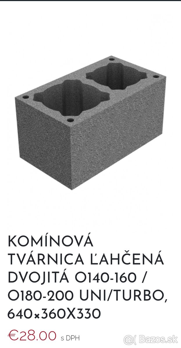 Komínová tvárnica dvojitá