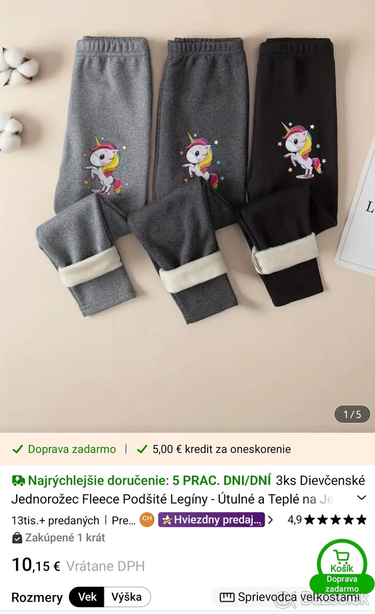 Dievčenské legíny zateplené na zimu