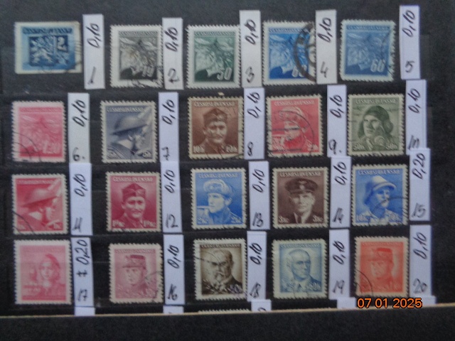 Poštové známky - ČESKOSLOVENSKO - 20 FOTO