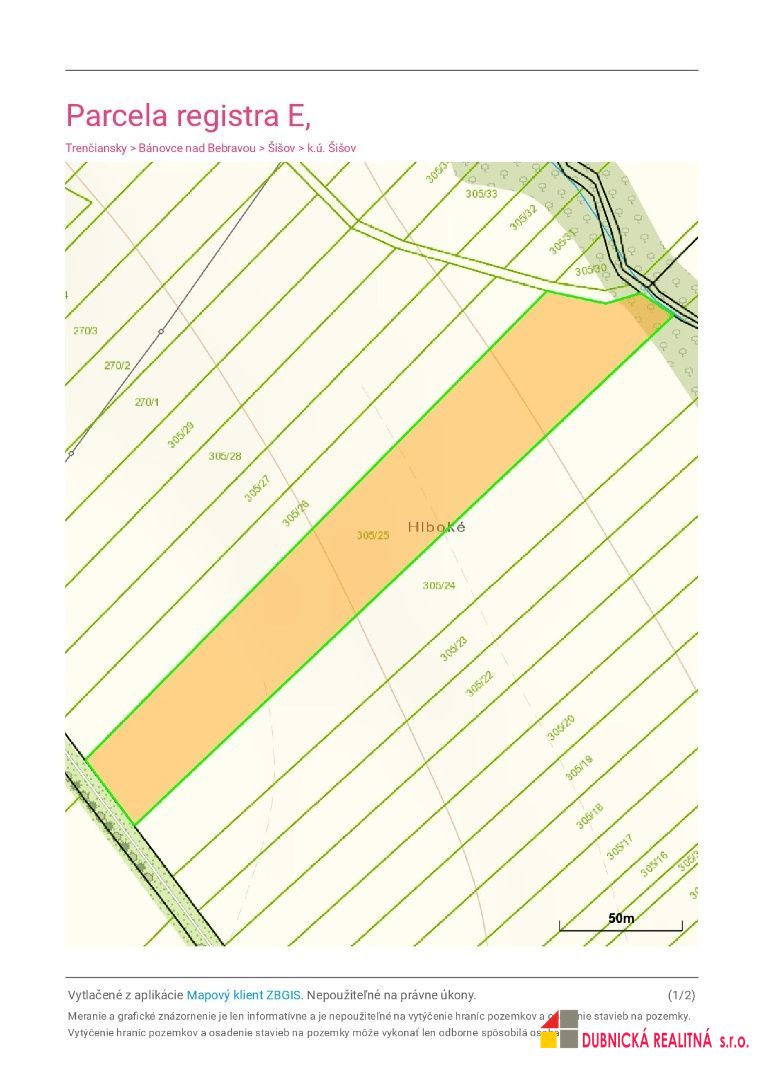 Predaj investičných pozemkov v katastrálnom území Šišov.