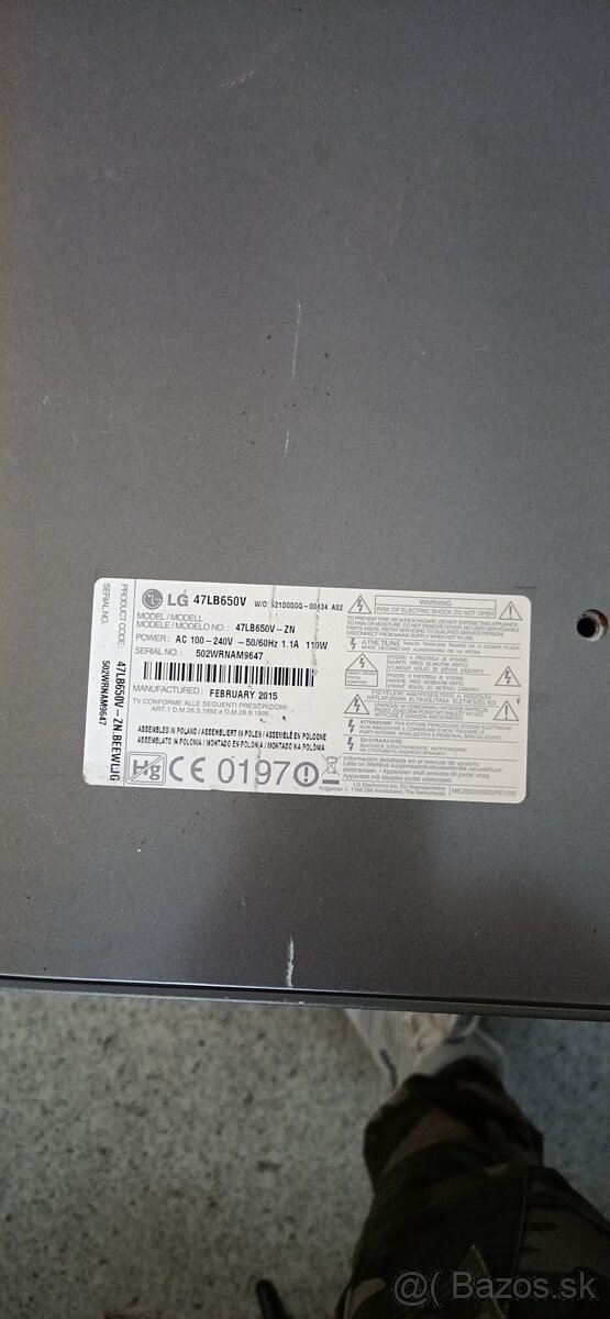 Predam diely z 47" LED tv LG 47LB650V