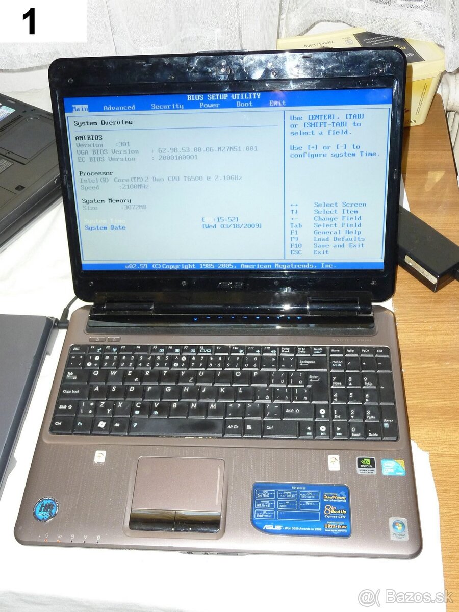 Predám notebook ASUS N51V na diely