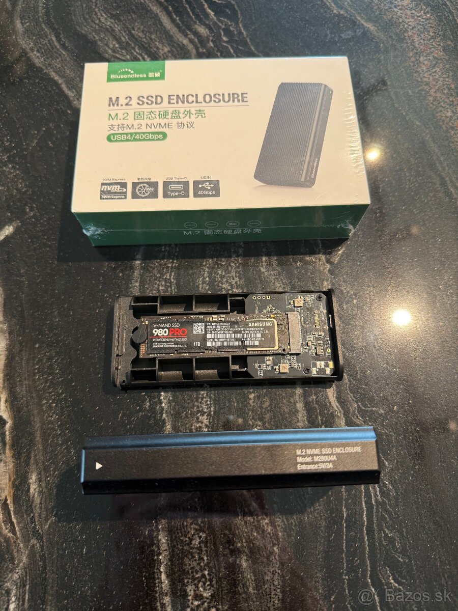 M.2 SSD Enclosure USB 4.0 Type-C 40 Gbps – nový, zabalený
