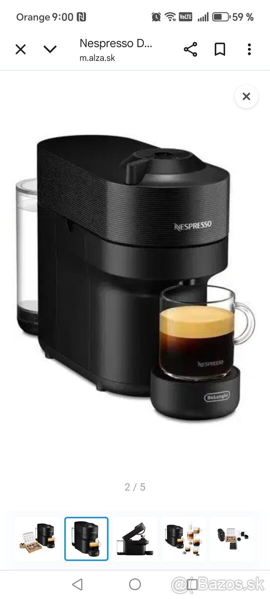 Kávovar nespresso Vertuo cierny