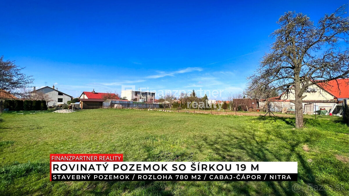 Stavebný pozemok 780 m², Cabaj-Čápor, Nitra
