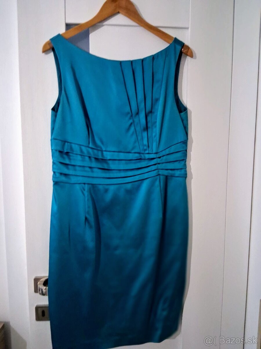 Elegantné spoločenské šaty – tyrkysové, veľkosť 44