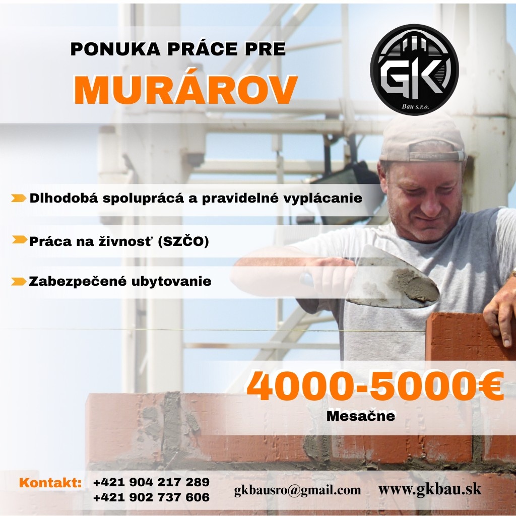 Ponuka práce – Murári / Betonári do Nemecka