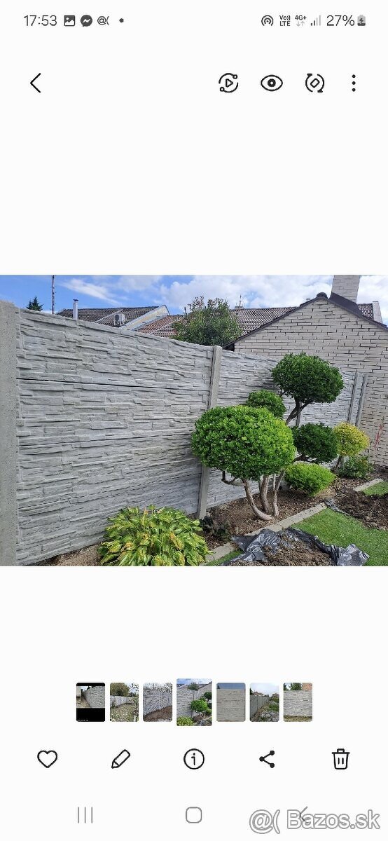 Betónové ploty, výroba, montáž