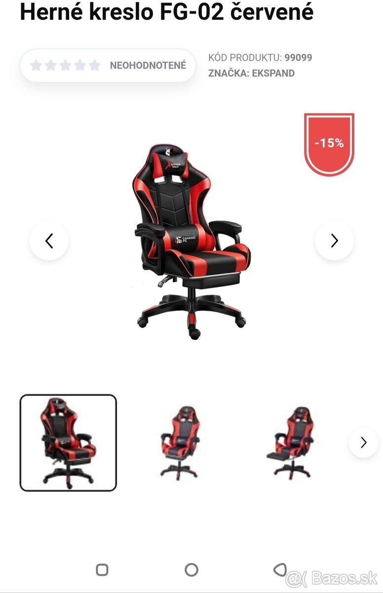 Predám herné kreslo