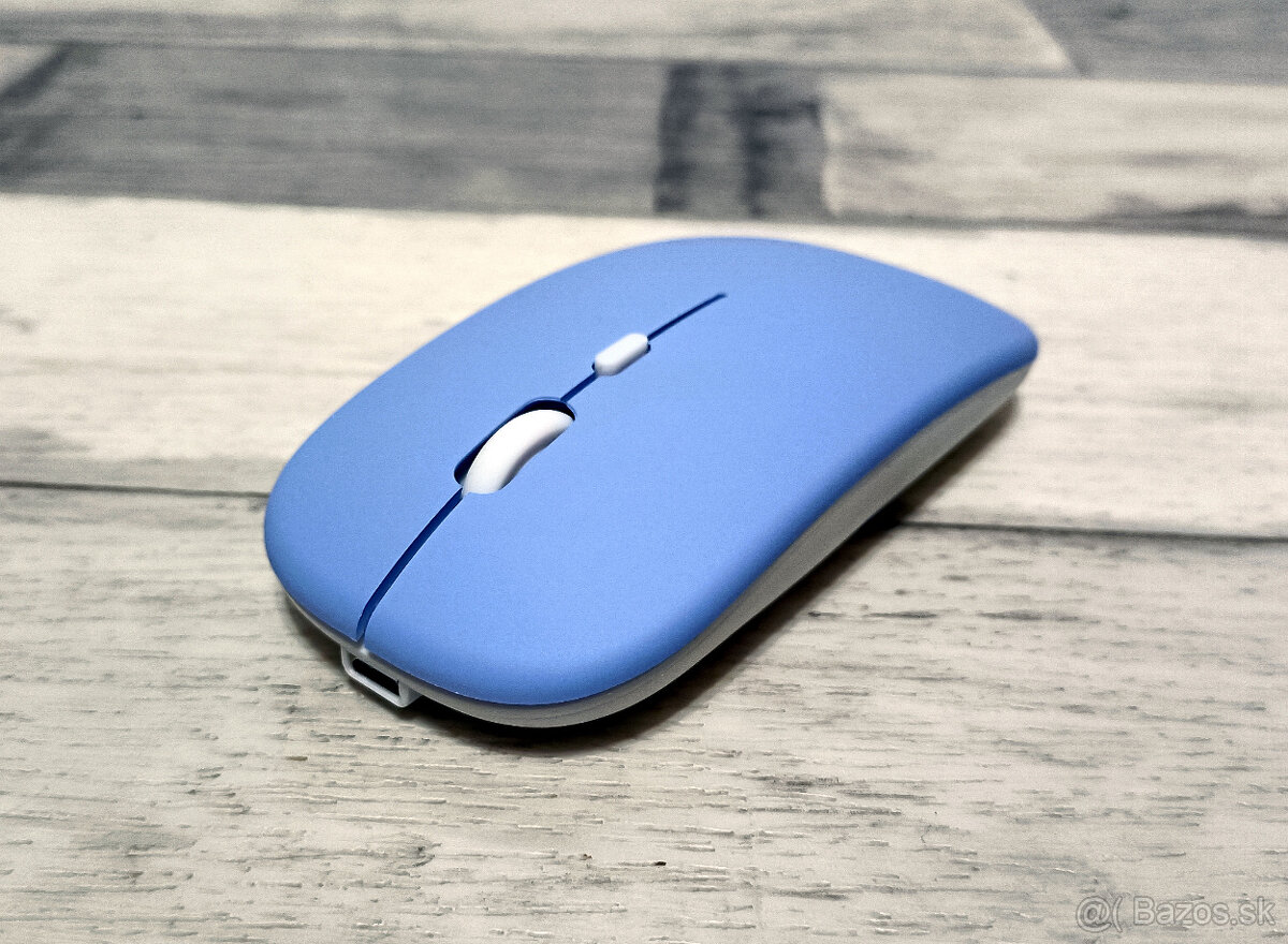 Bezdrôtová nabíjateľná bluetooth myš - fialová