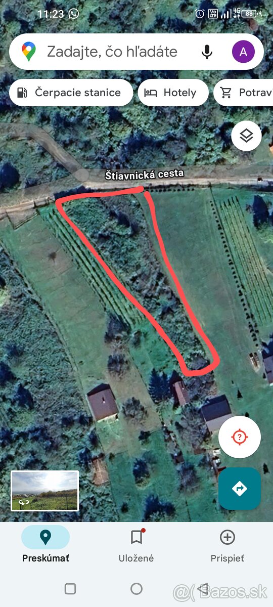 Stavebný pozemok nad obcou Pukanec