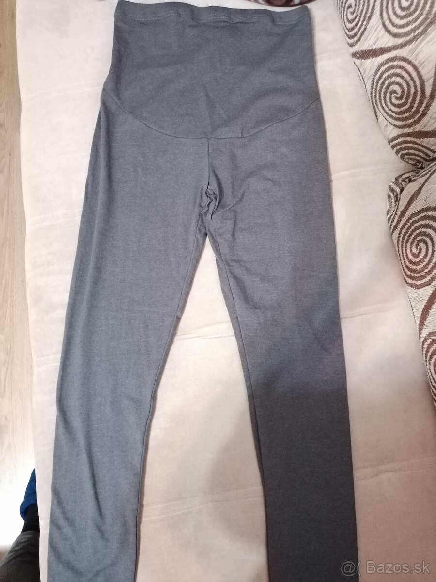 Nové sivé legíny pre tehotné, tehotenské legíny