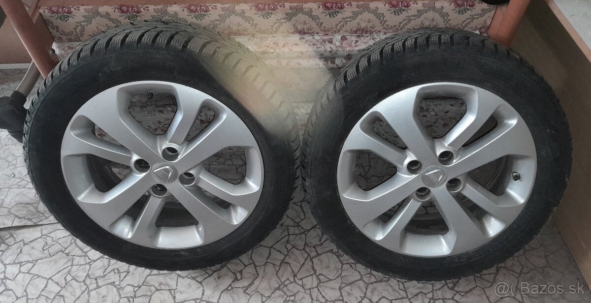 Predám disky Dacia + pneumatiky, snímače tlaku.