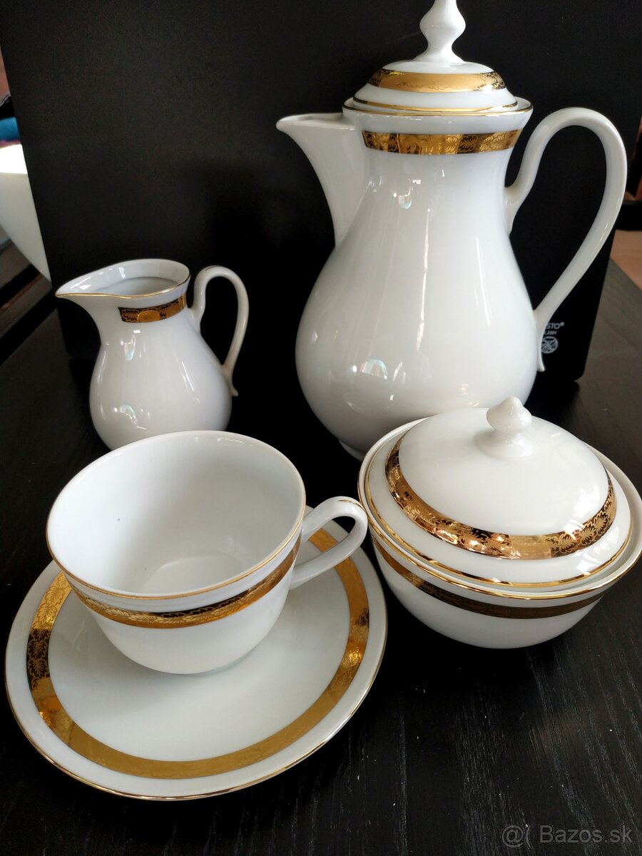 Luxusná čajová súprava z porcelánu, ČSSR