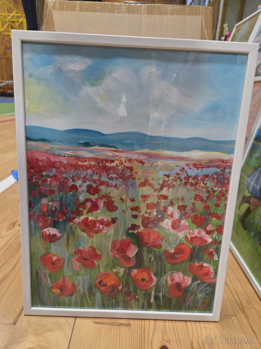 Akryl na akvarelovom papieri, ramik 30x40cm, motív : Maky