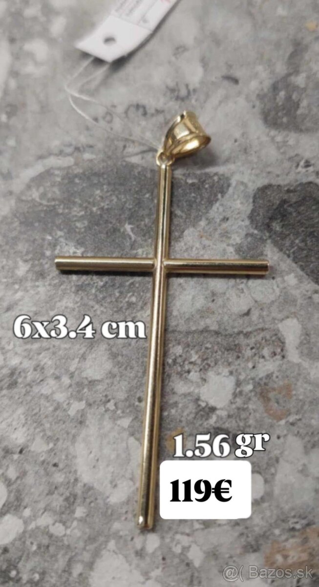 Zlatý krížik-moderný nový výrobok zlato 585/1000 14 karátov