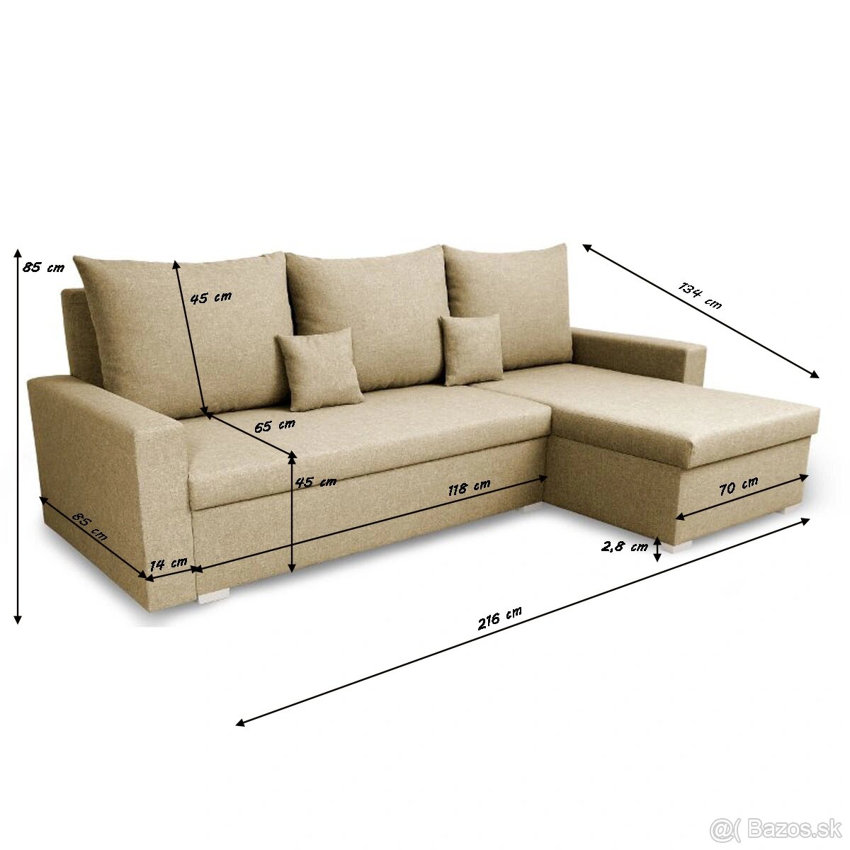 rohová rozkladacia sedačka