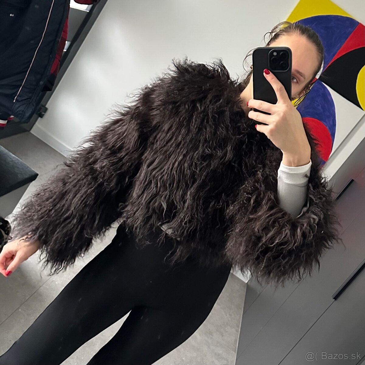 Kožuch z mongolskej ovce NOVÝ