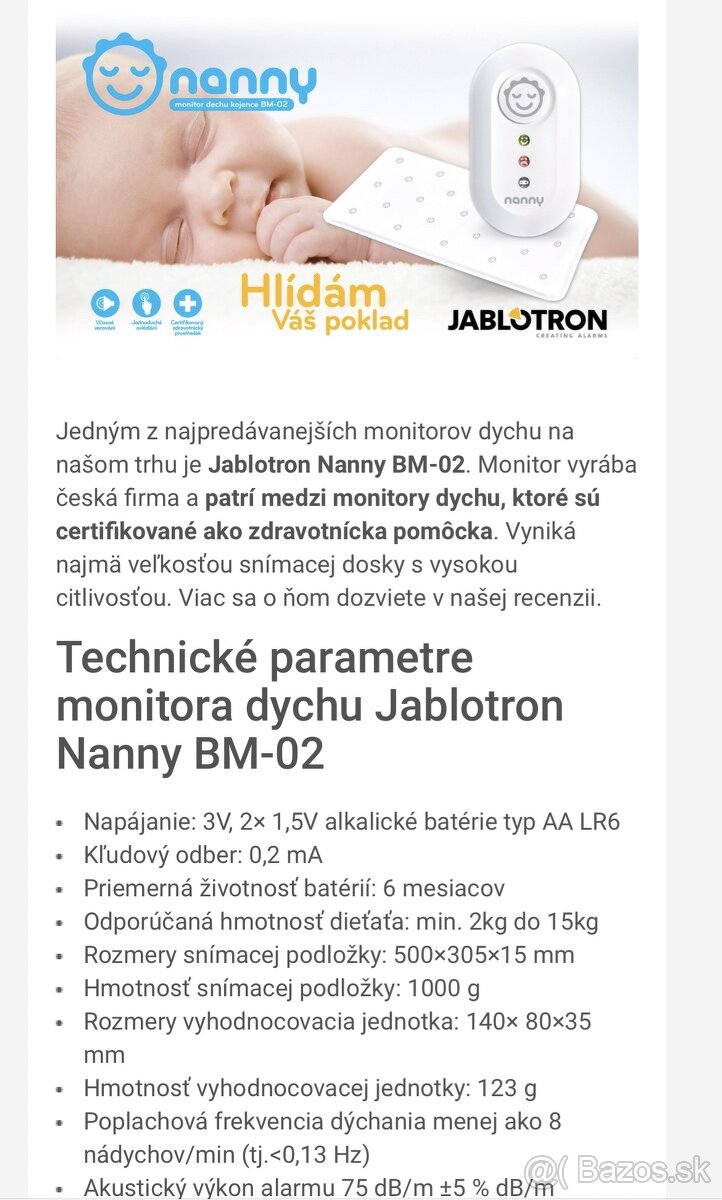 Nanny Jablotron 2x podlozka BM02
