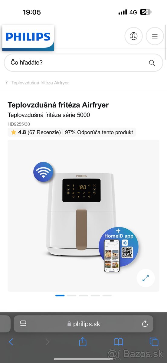 Teplovzdušná fritéza Philips compact HD9255/30
