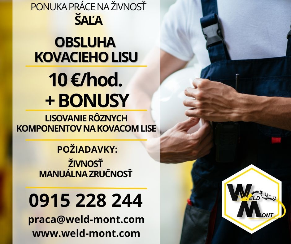 HĽADÁME - Obsluha kovacieho lisu