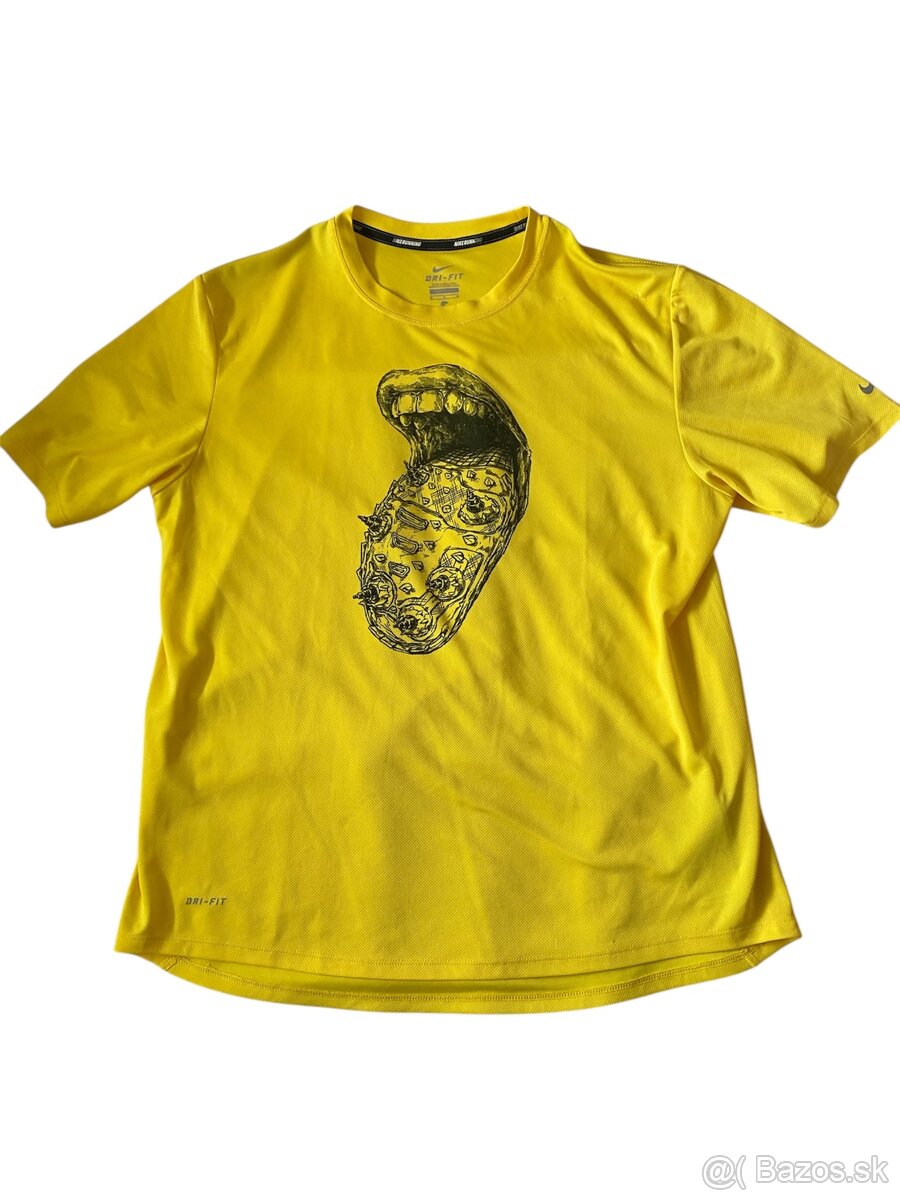 Nike Dri-Fit Yellow Running Shirt | Cool Graphic | Size M