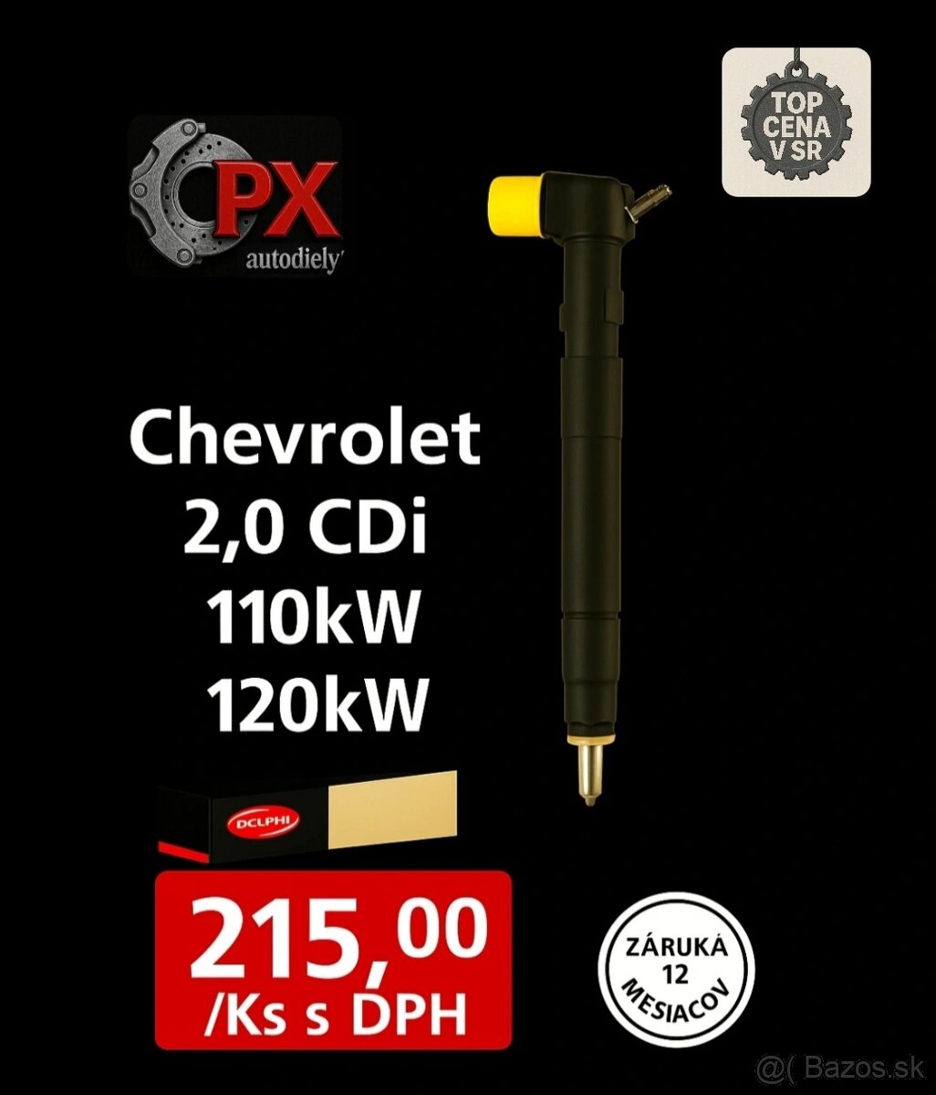 Repasované vstrekovače DELPHI Chevrolet 2.0 CDi - 110kw