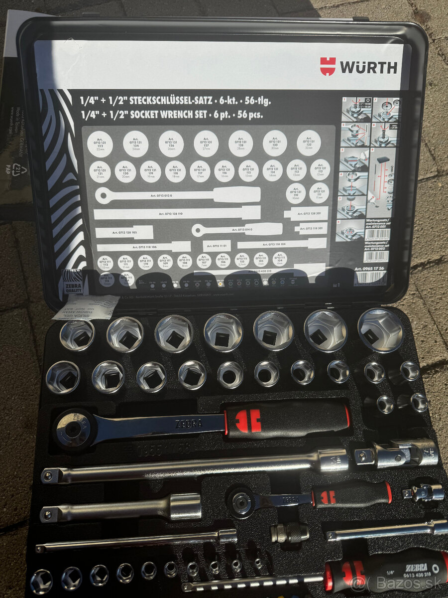 Wurth Sada nástrčných kľúčov 1/4" a 1/2"