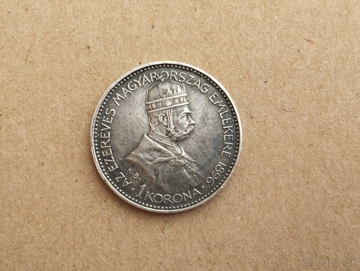 Koruna 1896 KB jubilejní - František Josef I. Příchod Maďarů