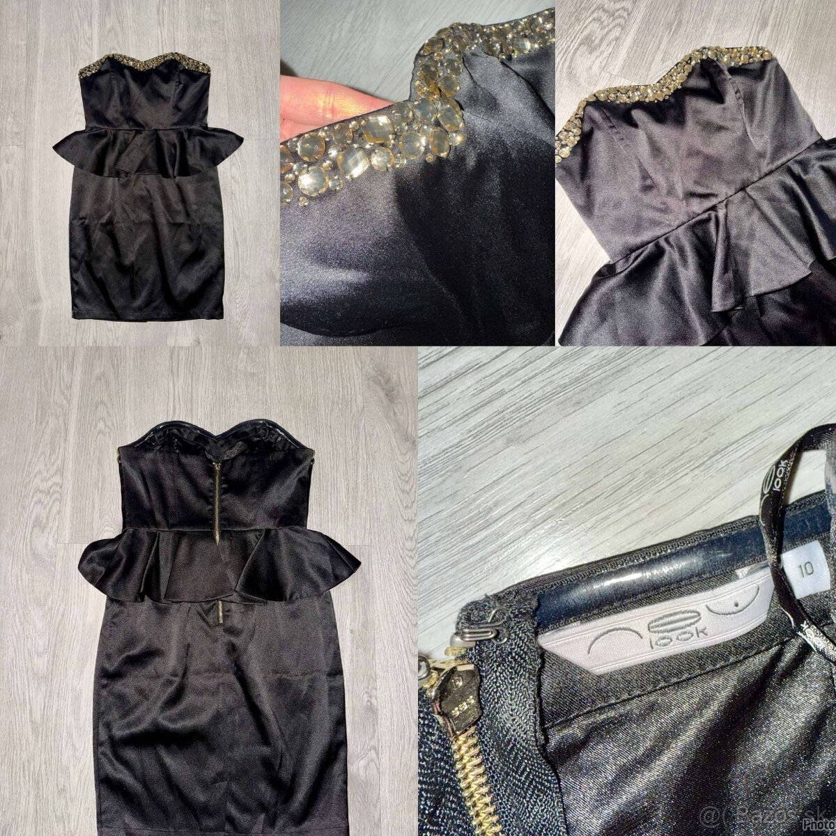 new look london black crystal damske spolocenske saty