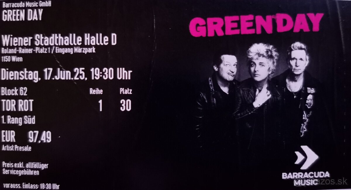 Green Day, 17. 6. 2025, Viedeň