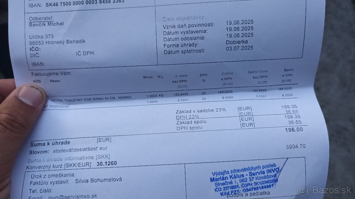 Invalidny vozik stolicka