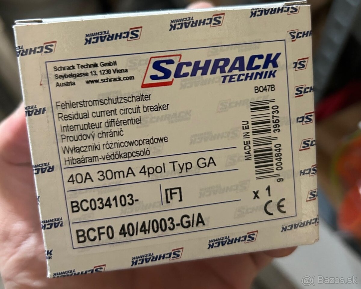 Prúdový chránič, 40A, 4-pólový, 30mA, G, typ A, 10kA
