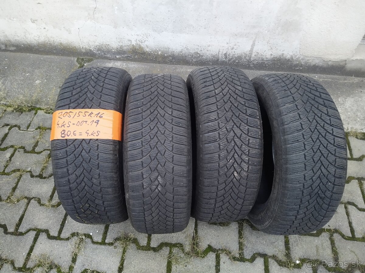 205/55 R16 Bridgestone 4 zimné doveziem
