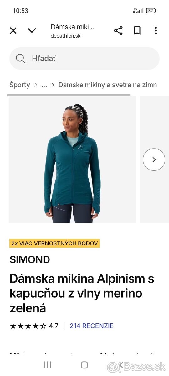 Športová dámska mikina