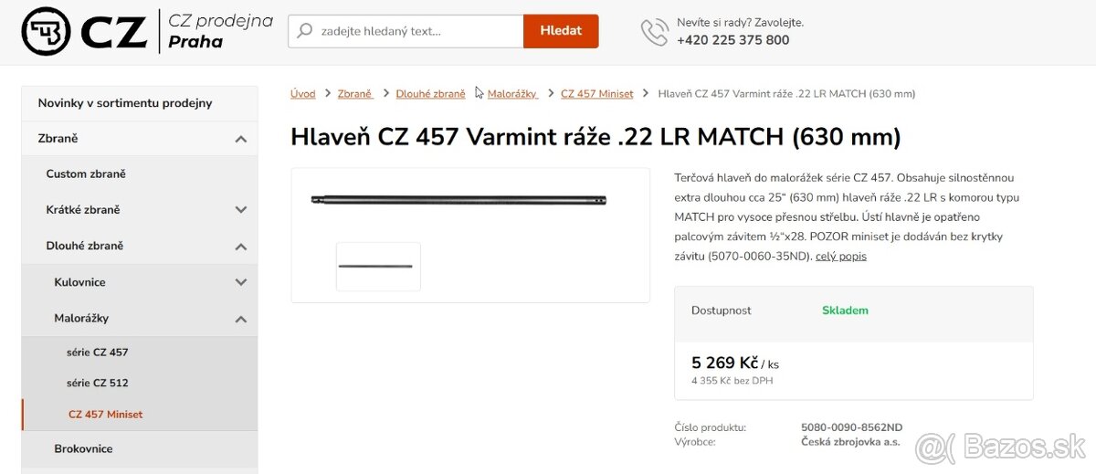 Kúpim výmennú hlaveň na CZ457,CZ455  malorážka