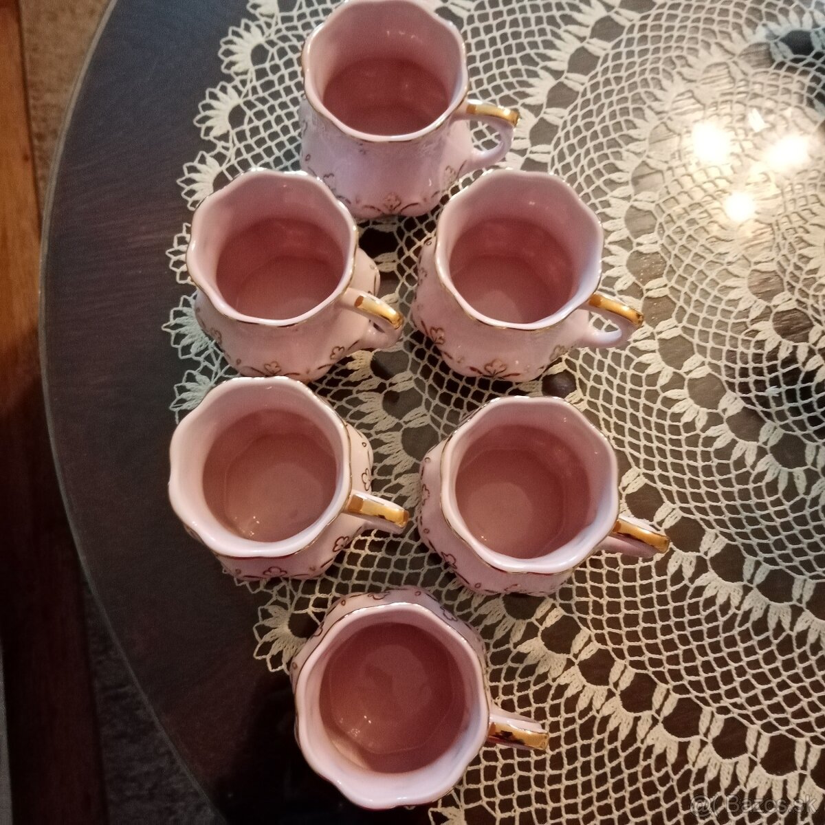 šálky Chodov ružový porcelán