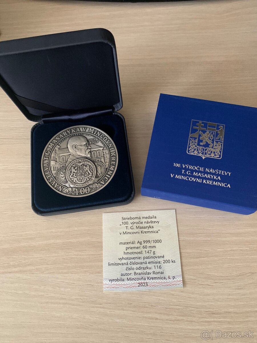 Strieborná medaila Masaryk
