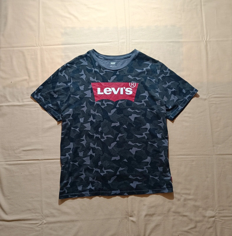 Levis maskáčové vojenské tričko s krátkym rukávom khaki XL